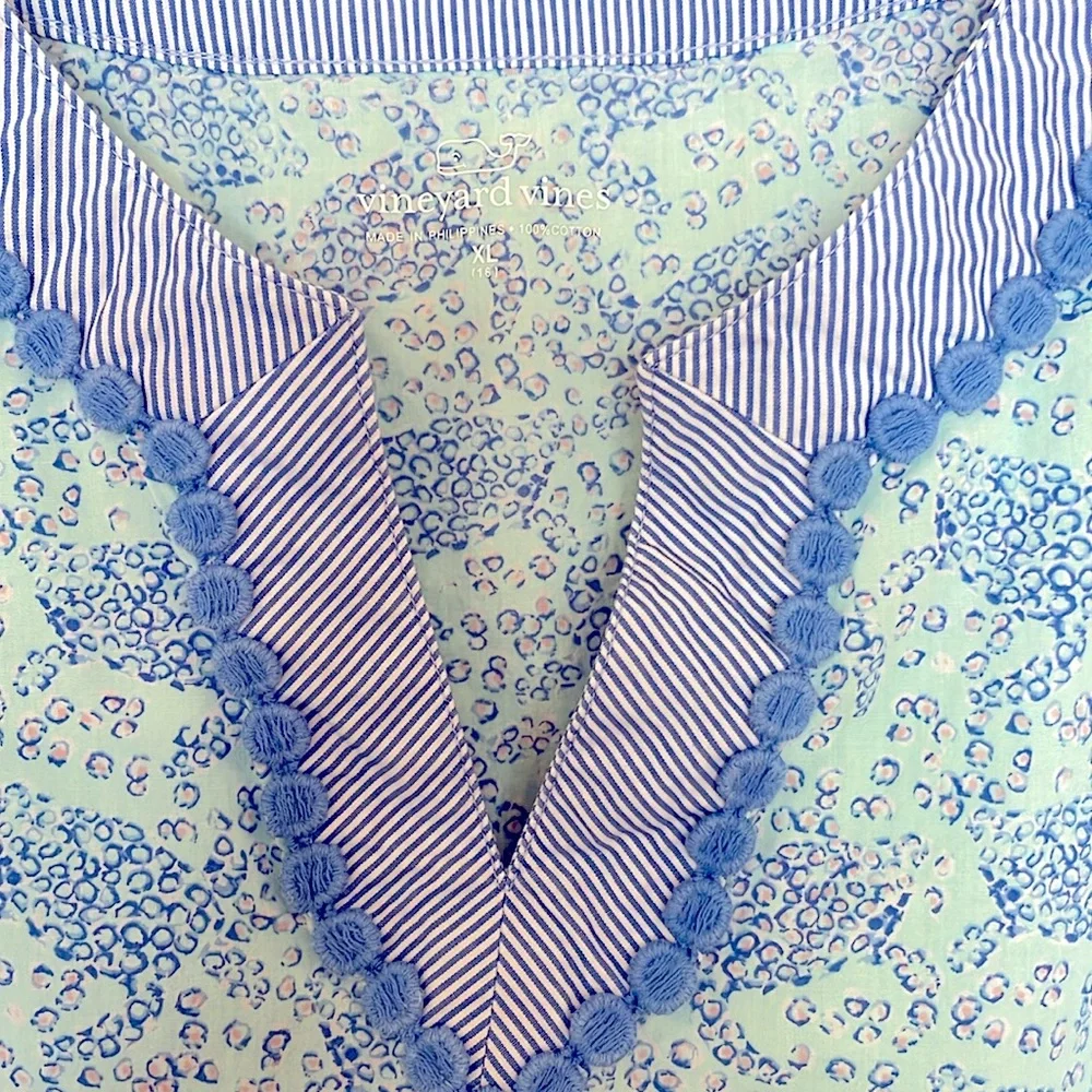Vineyard Vines Kids Light Blue Floral Swim Coverup
